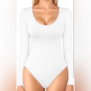 Womens Amazon size small white long sleeve bodysuit